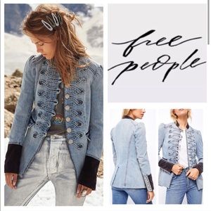 Free People Denim Seamed & Structured Jacket. NWOT